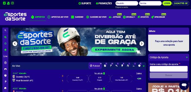 Esporte da Sorte Casino  Ganhe até R$300 de Bônus
