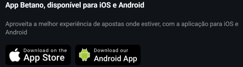 App Betano disponvel para iOS e Android