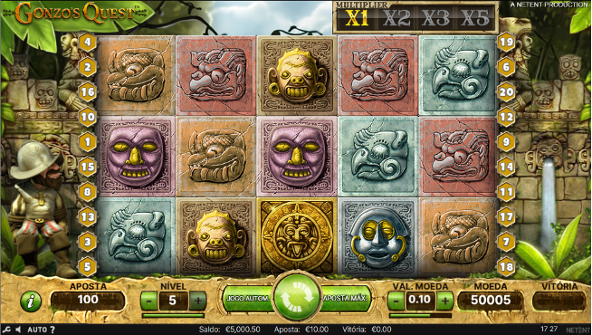 Imagem do Betclic casino demonstrando o jogo Gonzo's Quest.