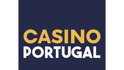 logo casino portugal em caracteres dourados e brancos sobre fundo azul-escuro 