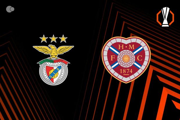 Benfica 3-0 Hearts ao intervalo