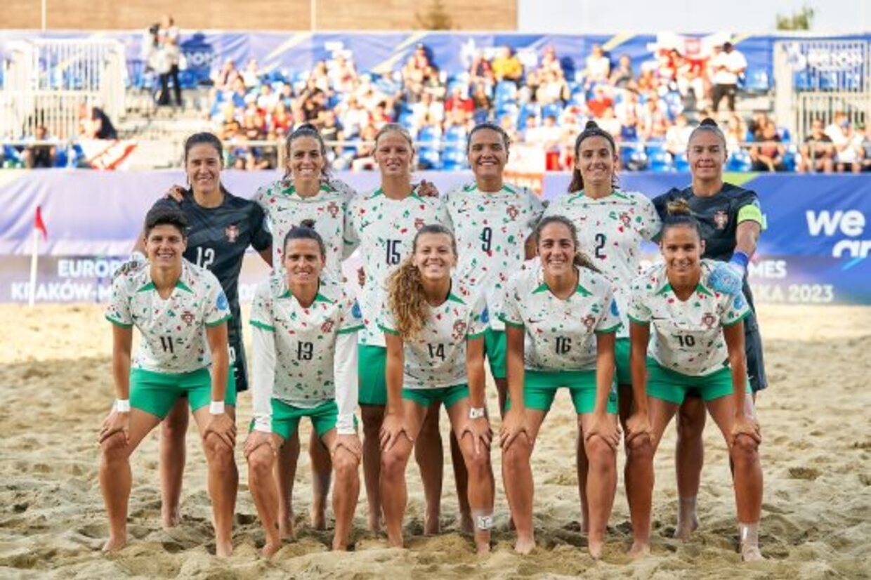 Jogos Europeus. Portugal goleia Chéquia em futebol de praia feminino